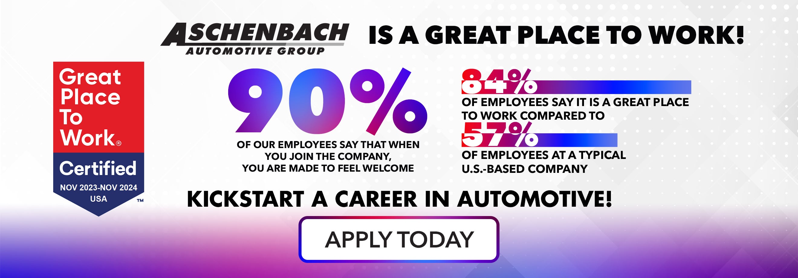 Great Place To Work, Apply Today!